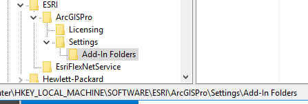 Registry key for ArcGIS Pro to find Add-Ins